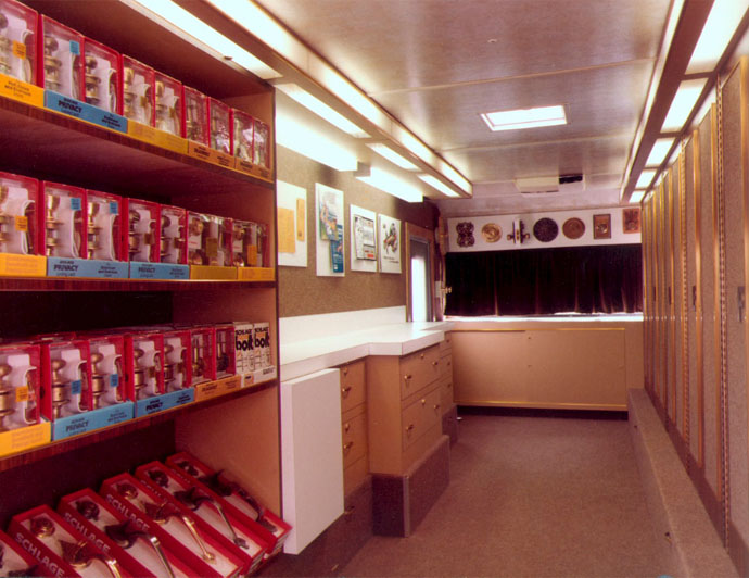 mobile displays schlage caravan inside